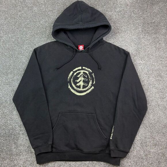 Vintage‎ Y2K Element Skateboard Hoodie Mens S Black Faded Pullover Cyber Grunge - Picture 1 of 6